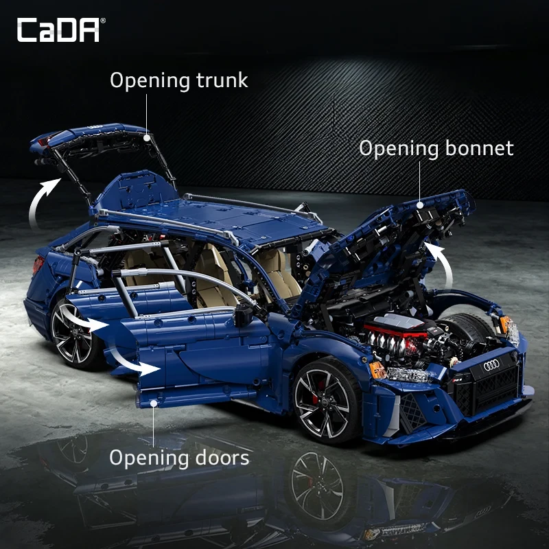 Konstruktorius CaDA Master Audi RS6 Avant C61515W, 1:8 mastelis (4663 dalys)