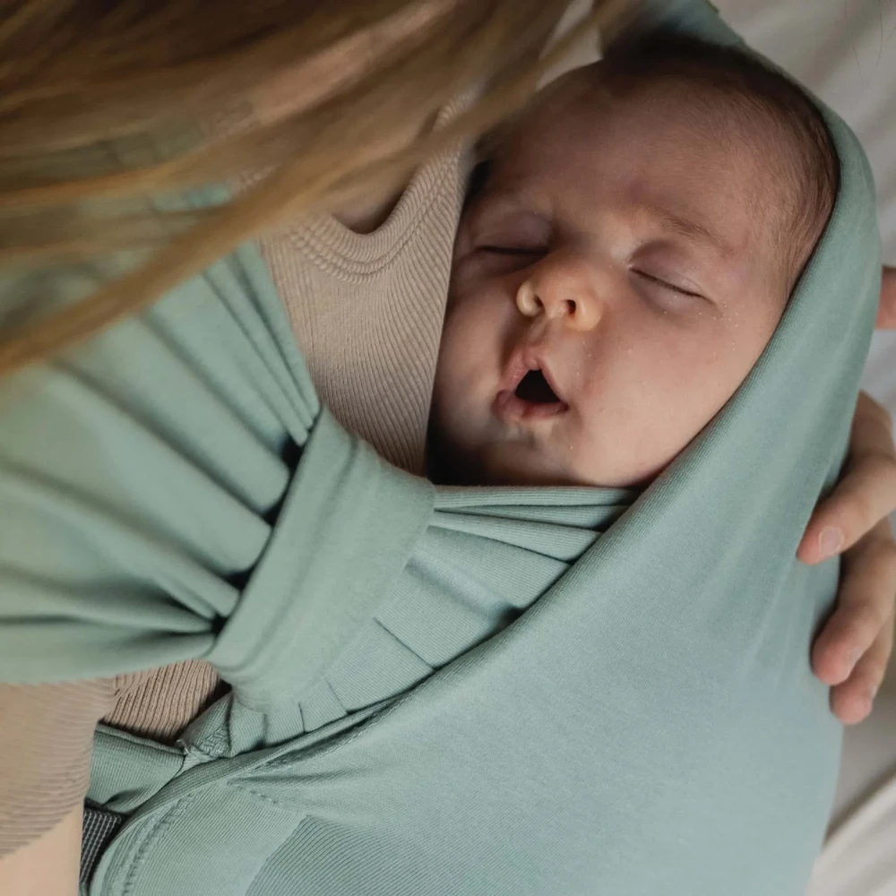 Kūdikio nešioklė Boba Bliss, žalios spalvos aprašymas - Prekės nuotrauka