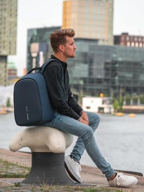 Kuprinė su apsauga nuo vagių XD Design Bobby Hero Regular, Mėlynos spalvos (Pažeista pakuotė)