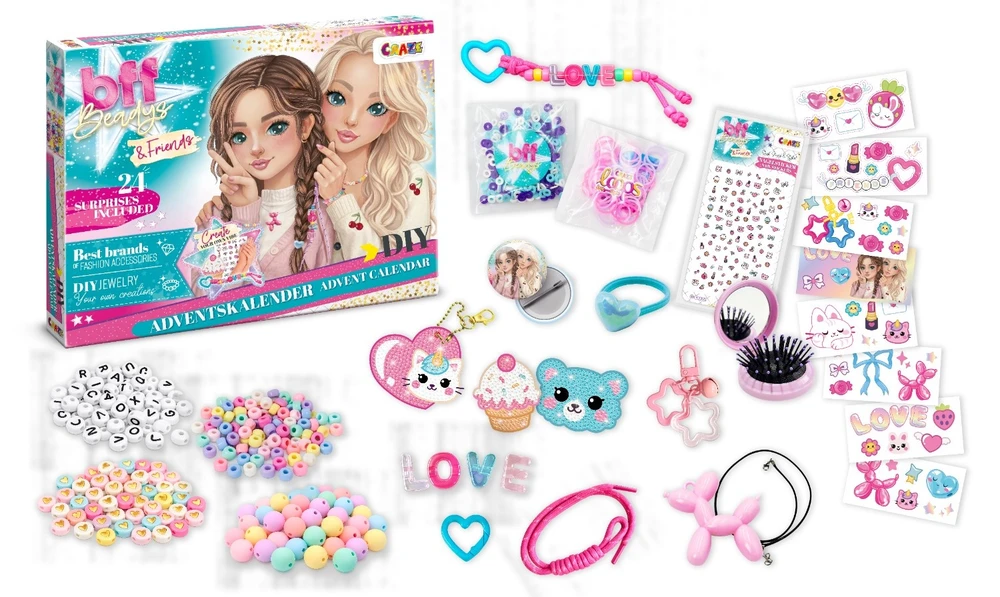 Kūrybinis Advento kalendorius CRAZE "BFF Beadys & Friends"