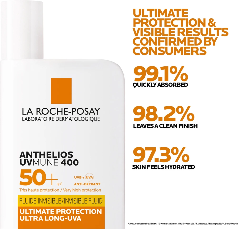 La Roche-Posay Anthelios UVMune 400 Tinted Fluid SPF50+ apsauginis fluidas nuo saulės veidui SPF 50+, 50 ml