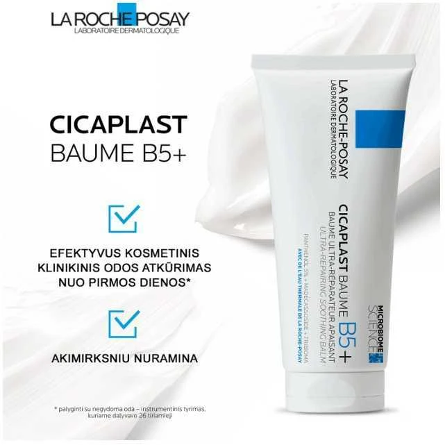 La Roche-Posay Cicaplast Baume B5+ Atkuriamasis kūno ir veido balzamas, 100 ml