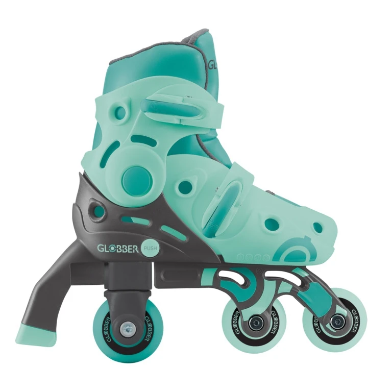 Mokomieji riedučiai Globber Learning Skates 2in1, XS/S 26-29, 3+ m., mėtiniai