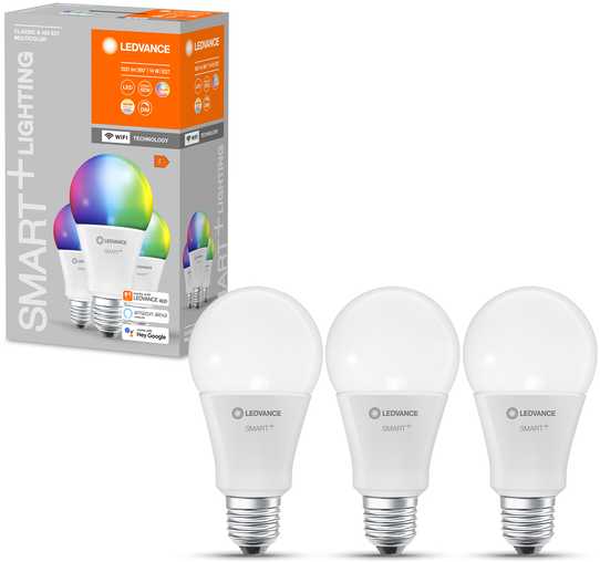 Lemp. rink. 3 vnt Smart Wifi A100 14W 230V RGB WFR E27 4x3 LED