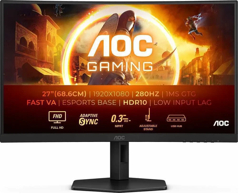 Lenktas žaidimų monitorius AOC Gaming C27G4ZXU, 27