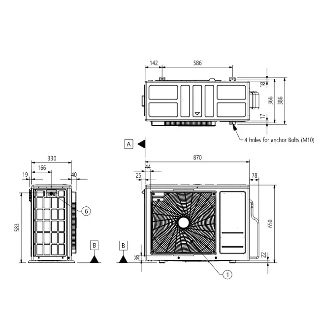 LG šilumos siurblio R32 split sistemos lauko blokas HU091MR.U44 – 9 kW