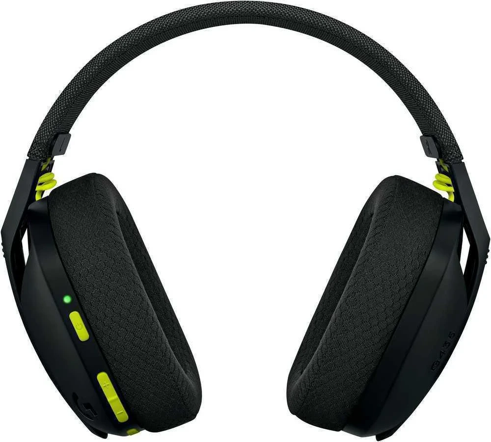 Žaidimų ausinės Logitech G435 Lightspeed, juodos/neoninės geltonos spalvos aprašymas - Prekės nuotrauka