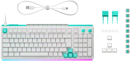 Mechaninė žaidimų klaviatūra Logitech G512 X 98, Tactile, US International, Balta