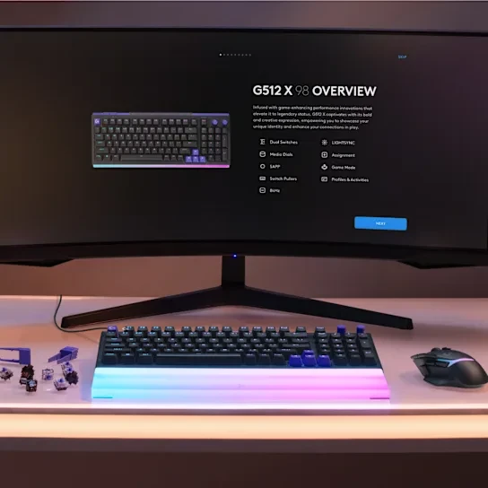 Mechaninė žaidimų klaviatūra Logitech G512 X 98, Tactile, US International, Juoda