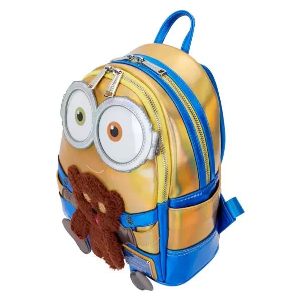 Loungefly Minions Iridescent Bob Cosplay mini kuprinė, 25,4 cm, geltona / mėlyna