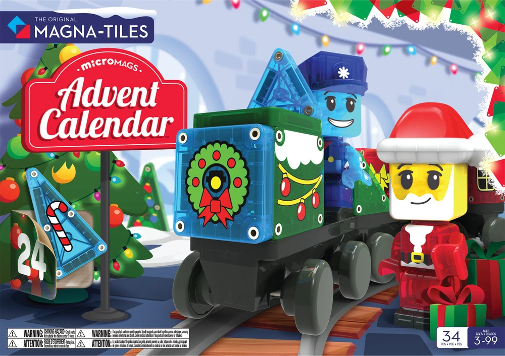 Advento kalendorius MAGNA-TILES microMAGS, 34 magnetinės detalės, 24 staigmenos
