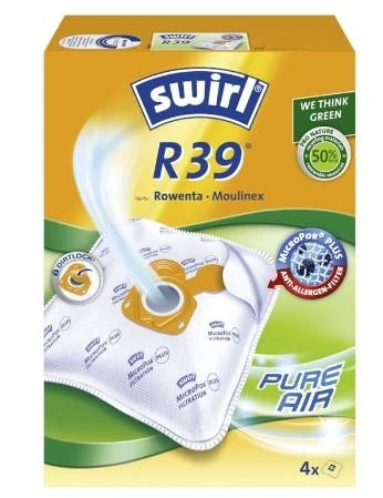 Dulkių siurblio maišeliai Swirl® R 39 MicroPor® Plus Žalias, 4 vnt.