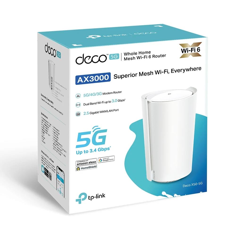 Maršrutizatorius TP-Link 5G AX3000 Whole Home Mesh Wi-Fi 6