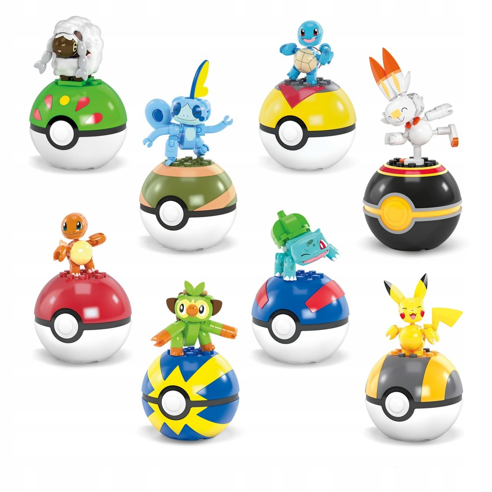 Mattel Mega Pokémon Beginner Trainer Team veiksmo figūrėlių rinkinys, 8 Pokémonai aprašymas - Prekės nuotrauka