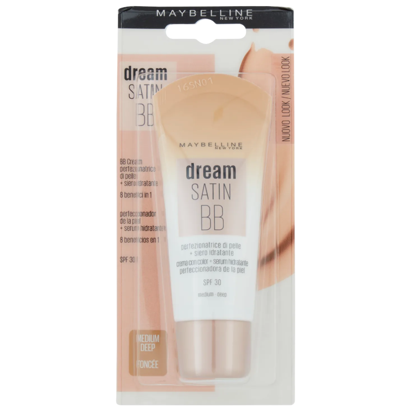 Maybelline Maybelline, Dream Satin, BB kremas, vidutinio gilumo, SPF 30, 30 ml moterims