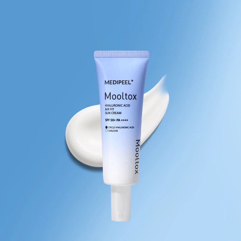 MEDI-PEEL Mooltox Hyaluronic Acid Air Fit drėkinantis, vėsinantis apsauginis veido kremas nuo saulės su hialuronu SPF50+, 50 ml aprašymas - Prekės nuotrauka