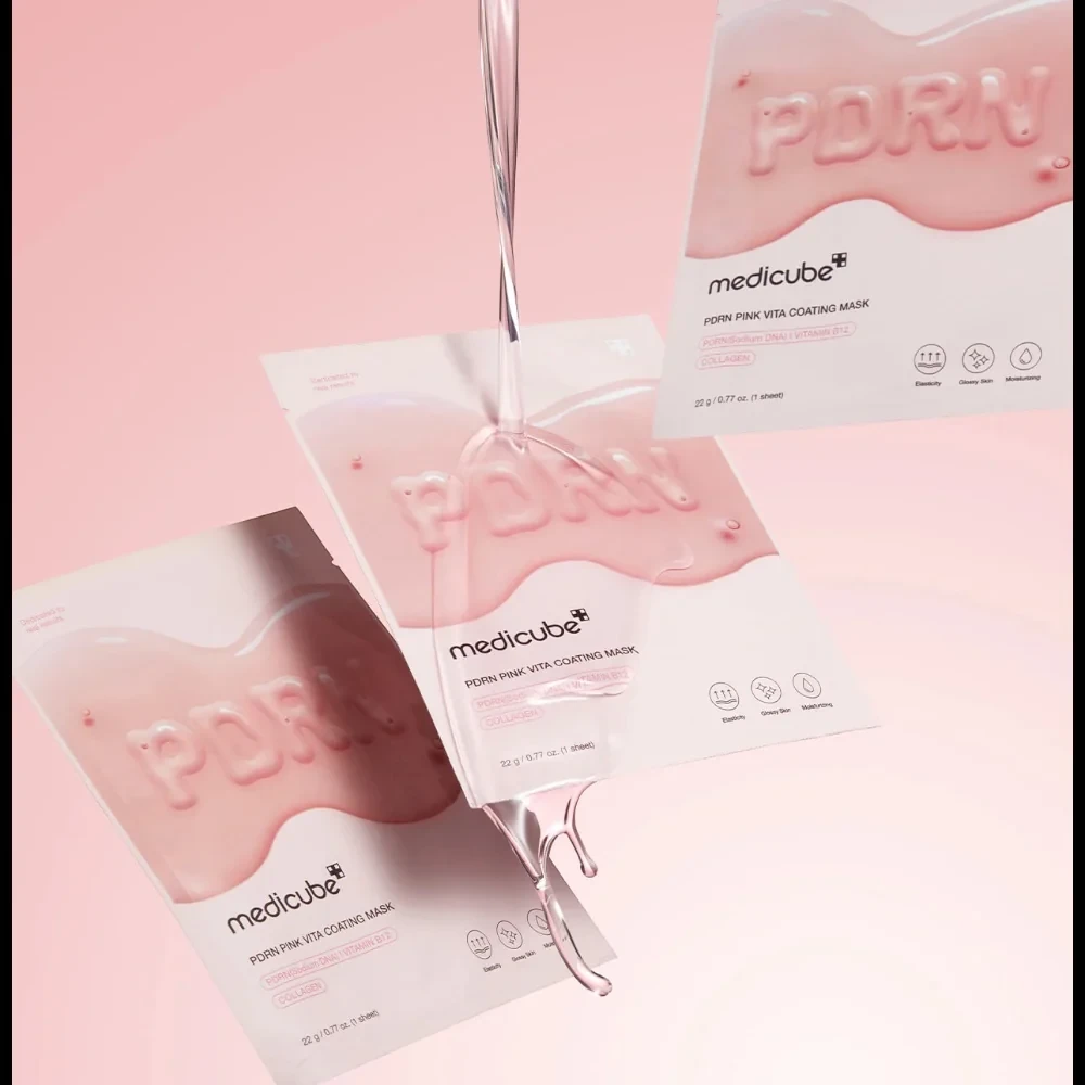 Medicube PDRN Rožinė Vita Coating Mask veido kaukė su PDRN, 1 vnt.