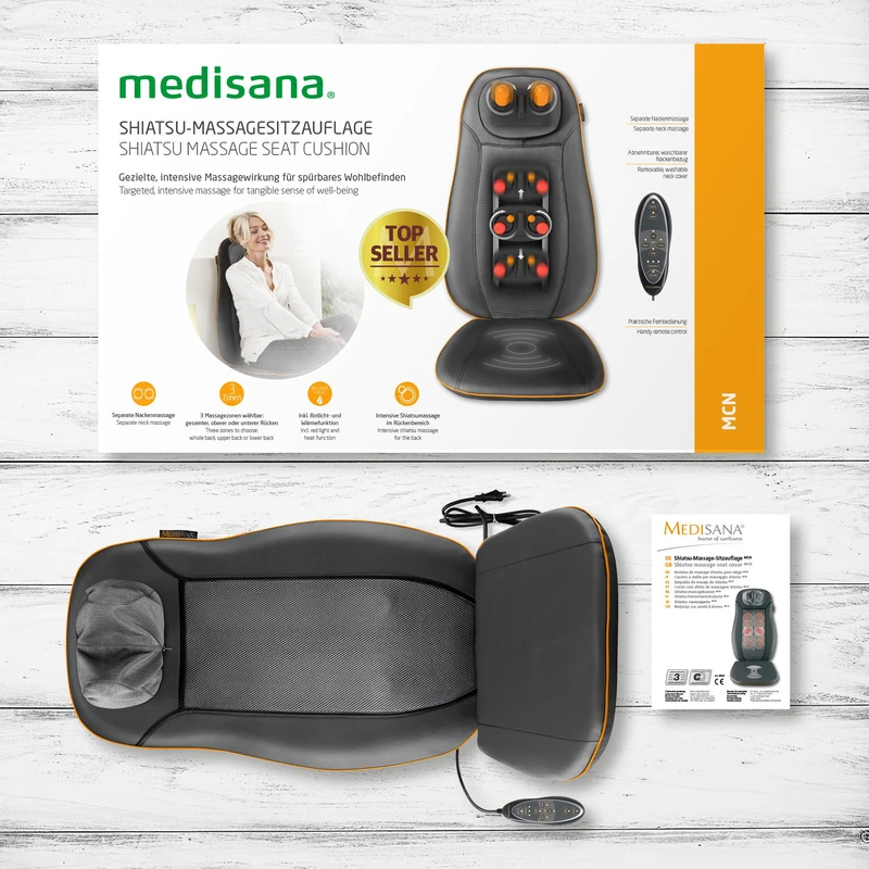 Medisana MCN Shiatsu masažinė sėdynė, juodos spalvos (88930)