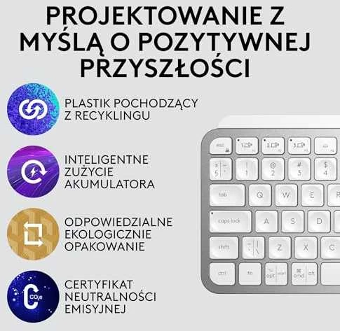 Minimalistinė Belaidė Klaviatūra su apašvietimu Logitech MX Keys Mini, Pilkos spalvos, US tarptautinis (Qwerty) išdėstymas