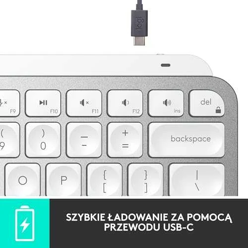 Minimalistinė Belaidė Klaviatūra su apašvietimu Logitech MX Keys Mini, Pilkos spalvos, US tarptautinis (Qwerty) išdėstymas