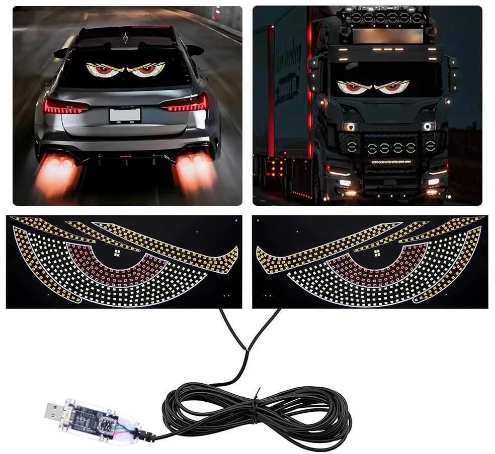 Mirksintis VELNIO AKYS LED skydelis automobiliams, sunkvežimiams, sedanams, visureigių priekinio stiklo langams