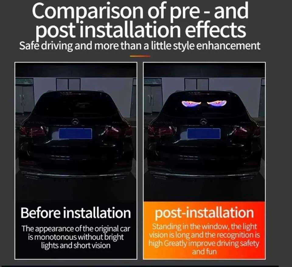 Mirksintis VELNIO AKYS LED skydelis automobiliams, sunkvežimiams, sedanams, visureigių priekinio stiklo langams