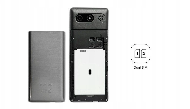 Mobilusis telefonas „myPhone 7340“, Dual SIM, 2,8″ IPS, 128 MB / 48 MB, 4G, sidabrinis