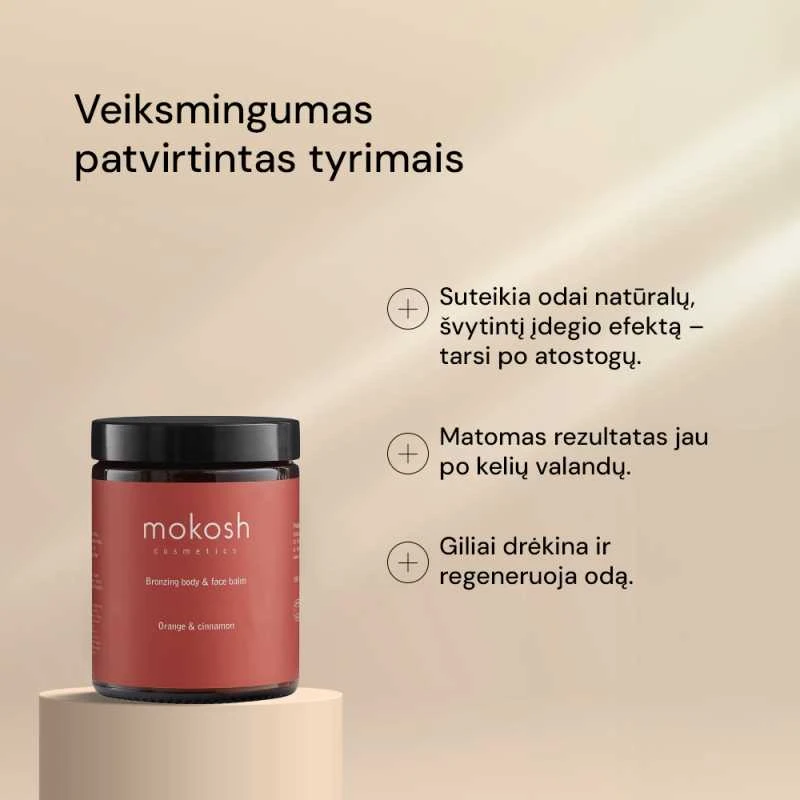 Mokosh Orange & Cinnamon savaiminio įdegio balzamas kūnui ir veidui, 180 ml