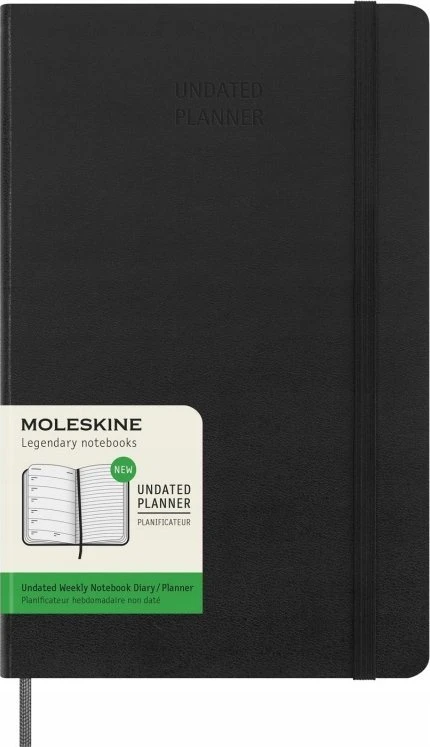 Darbo kalendorius Moleskine, be datos, L, kietas viršelis, juodas