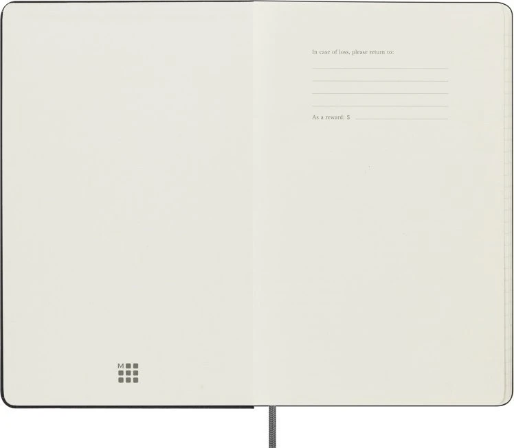 Darbo kalendorius Moleskine, be datos, L, kietas viršelis, juodas