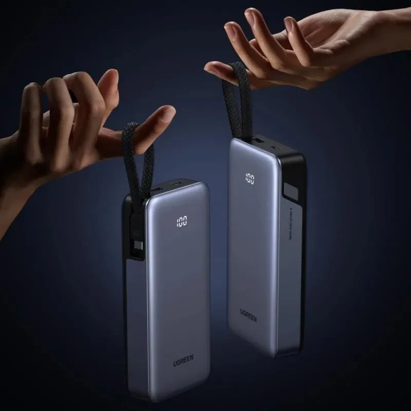UGREEN nešiojama baterija (Power Bank) 20000mAh, 45W, su integruotu kabeliu, greitasis įkrovimas