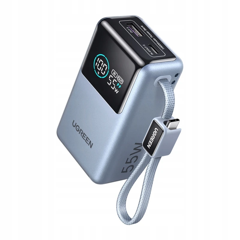Nešiojama baterija UGREEN PB727 10000mAh, 55W, USB-C + USB-A, greitasis įkrovimas