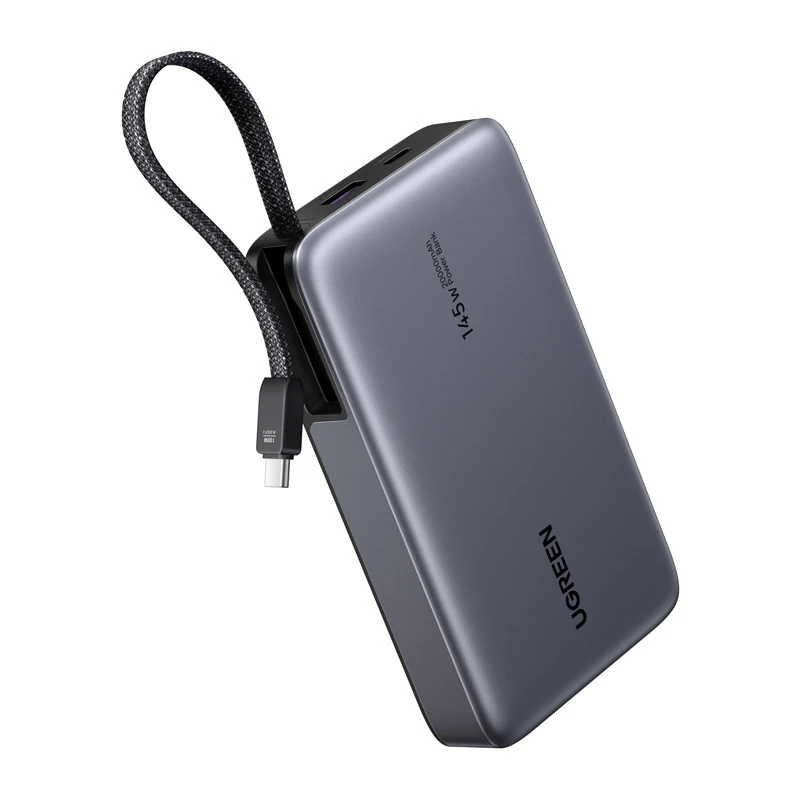 UGREEN nešiojama baterija (Power Bank) 20000mAh, 145W, su integruotu kabeliu, greitasis įkrovimas