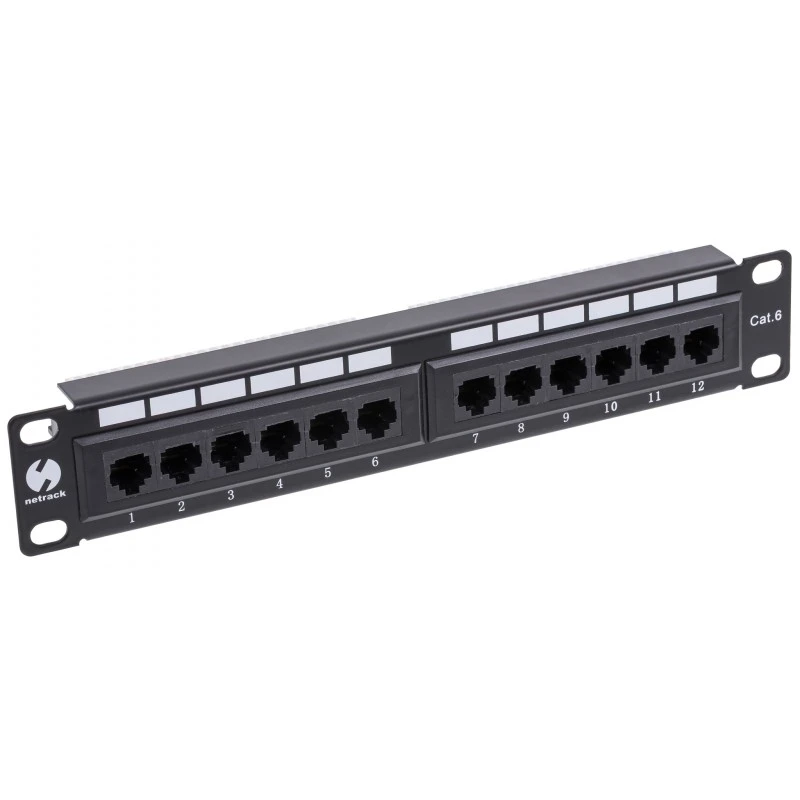 Netrack 10″ 12 jungčių Cat 6 UTP sujungimo skydelis (104-16)