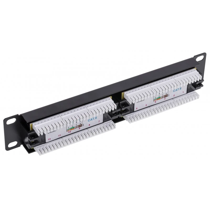 Netrack 10″ 12 jungčių Cat 6 UTP sujungimo skydelis (104-16)