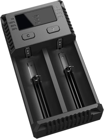 Nitecore NEW i2 išmanusis dviejų lizdų baterijų įkroviklis, 1000 mA