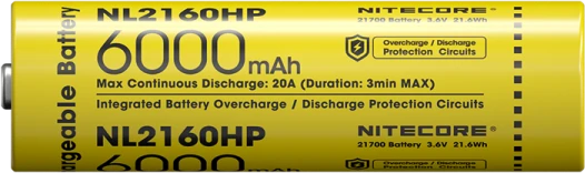 Nitecore NL2160HP 21700 Li-Ion įkraunama baterija, 6000 mAh, 20 A