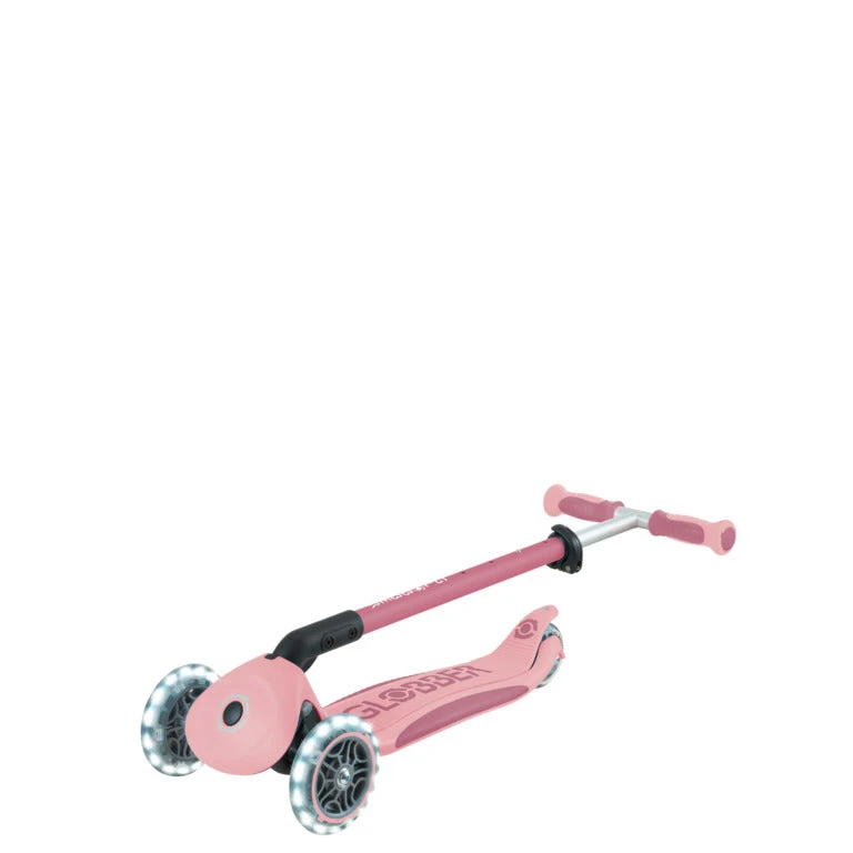 Paspirtukas GLOBBER Go Up Deluxe Lights, pastelinis rožinis