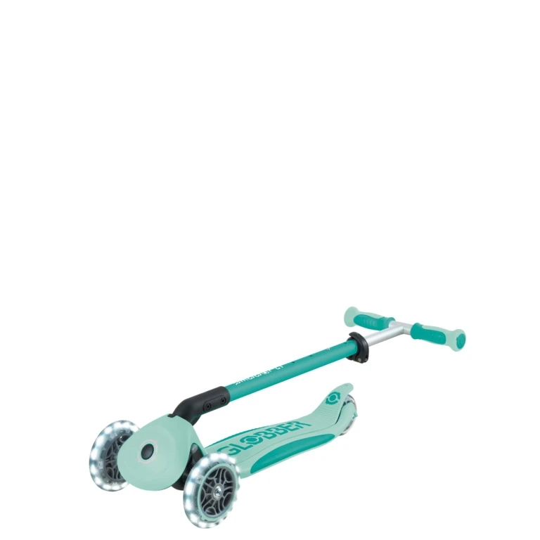 Paspirtukas GLOBBER Go Up Deluxe Lights, metų-pistacijų spalvos