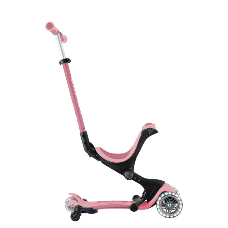 Paspirtukas GLOBBER Go Up Deluxe Lights, pastelinis rožinis