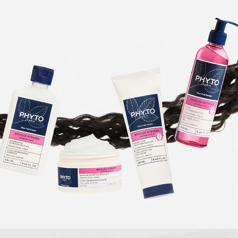 Phyto Intense Curls Anti-Frizz Curls Gel fiksavimo gelis banguotiems ir garbanotiems plaukams, 250 ml