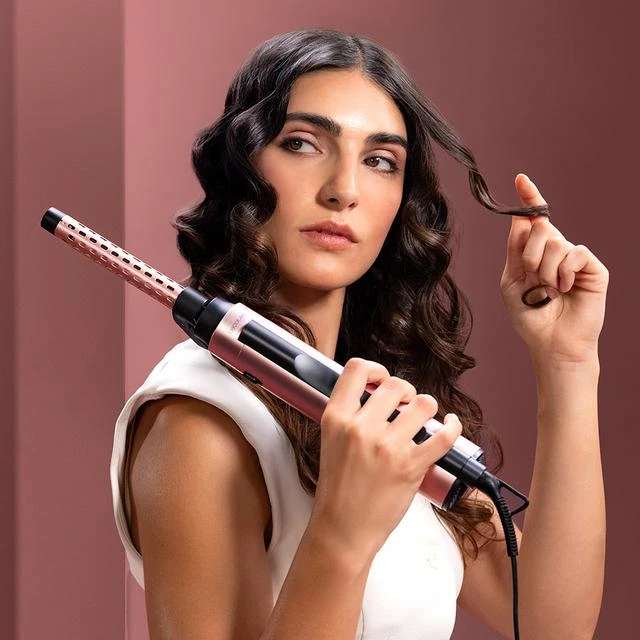 Plaukų formavimo šukos Cecotec CeramicCare 10in1 AirBrush, 1200 W, su jonizacija, juodos/rožinės spalvos