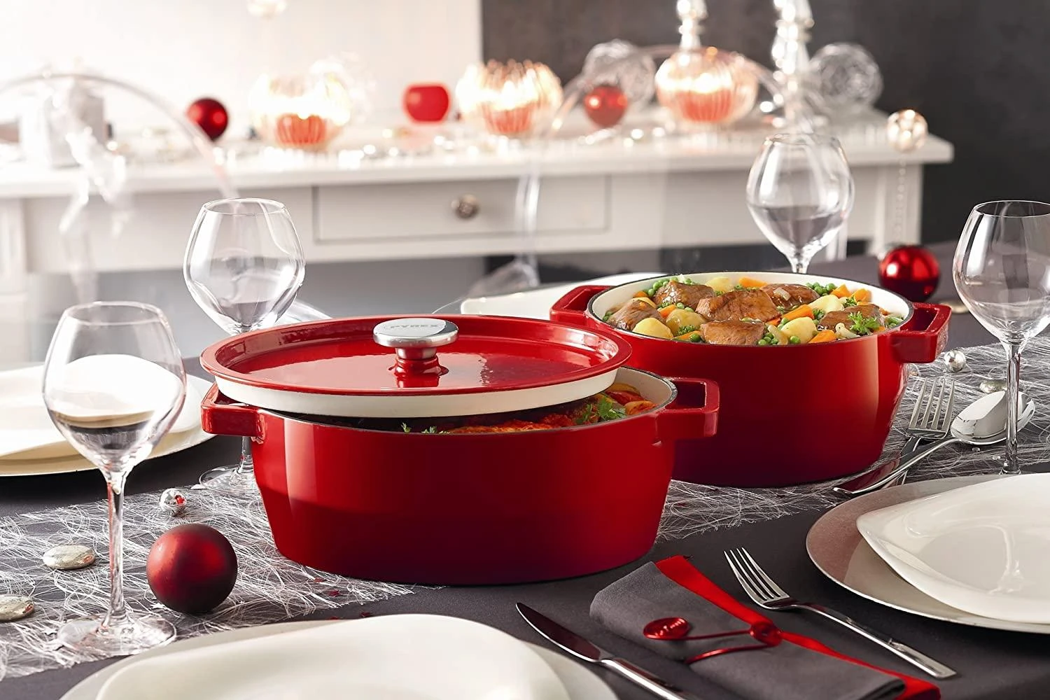 Pyrex Ketaus puodas SLOWCOOK raudonas, 28 cm 6,3 L