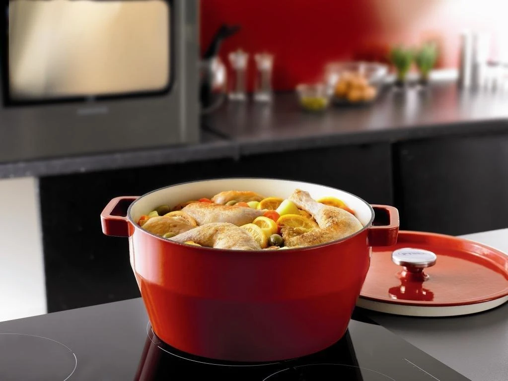 Pyrex Ketaus puodas SLOWCOOK raudonas, 28 cm 6,3 L