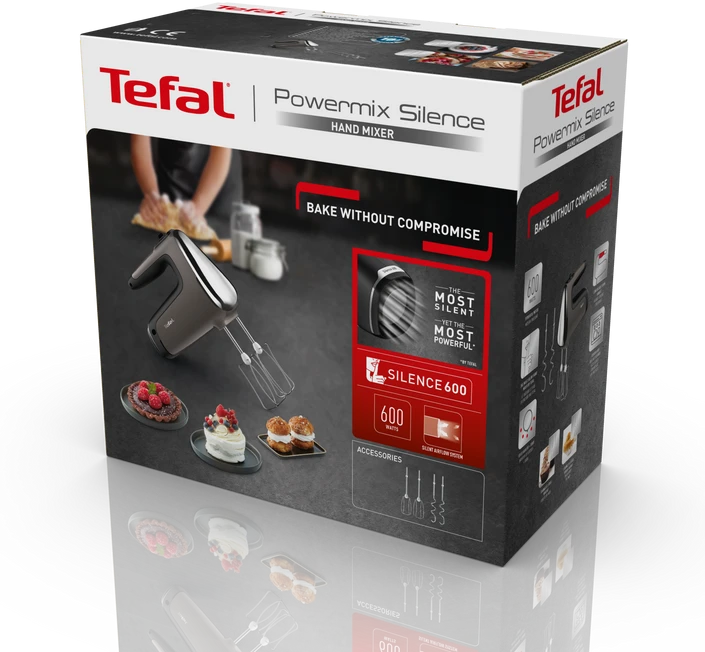 Rankinis mikseris Tefal Powermix Silence HT650E38, juodas