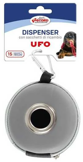 Record Ufo maišeliai ekskrementams (15vnt) su pilku dėklu