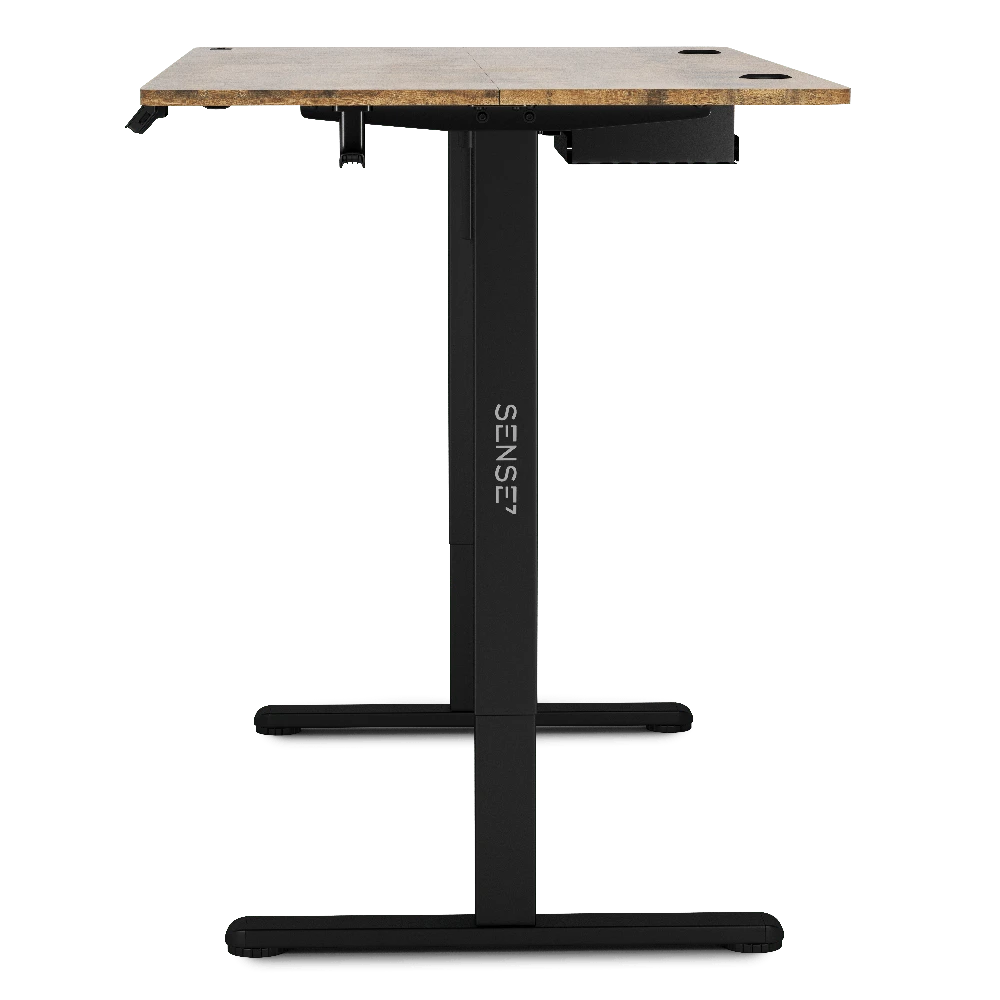 Reguliuojamo aukščio stalas SENSE7 140x70 cm | juodos/rudos spalvos