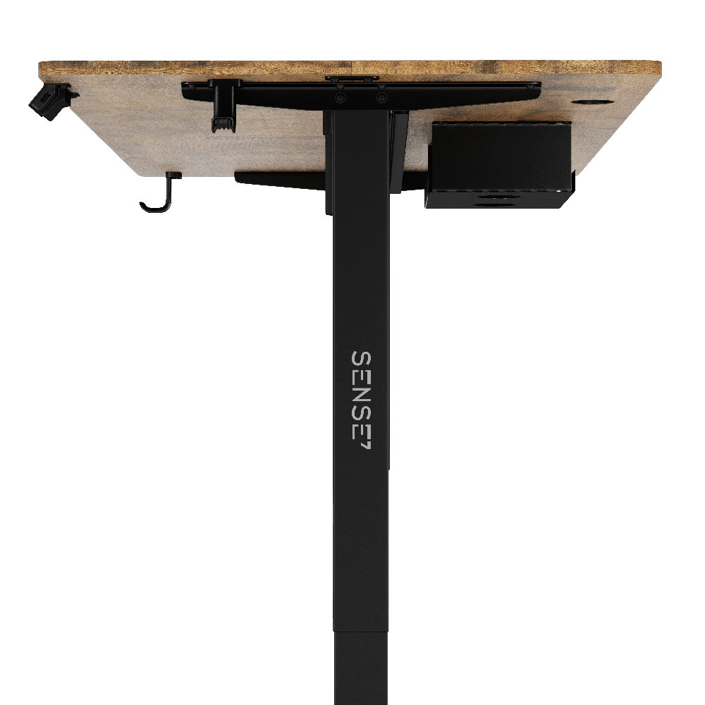 Reguliuojamo aukščio stalas SENSE7 140x70 cm | juodos/rudos spalvos