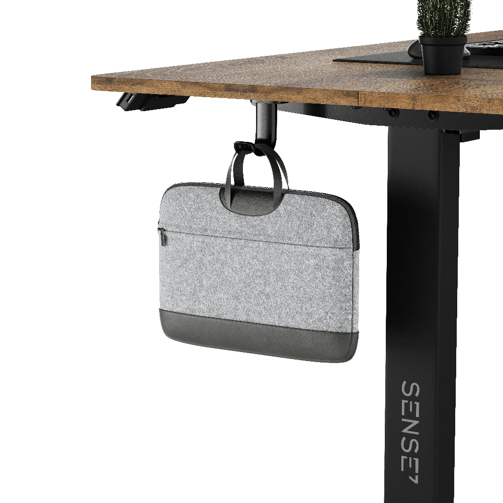 Reguliuojamo aukščio stalas SENSE7 140x70 cm | juodos/rudos spalvos