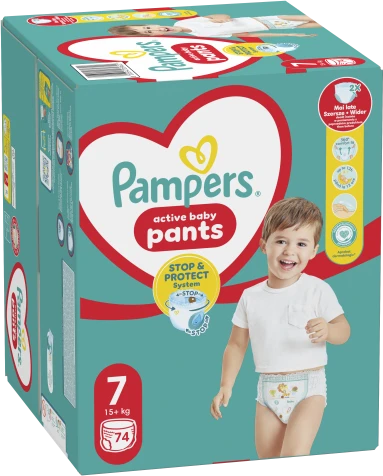 Sauskelnės - kelnaitės Pampers Pants 7 dydis, 17kg+, 74vnt.